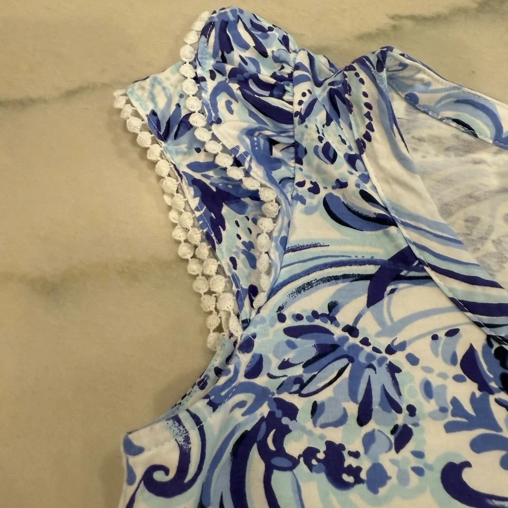 Lilly Pulitzer Dress Size XXS Blue White Cotton - Picture 4 of 5